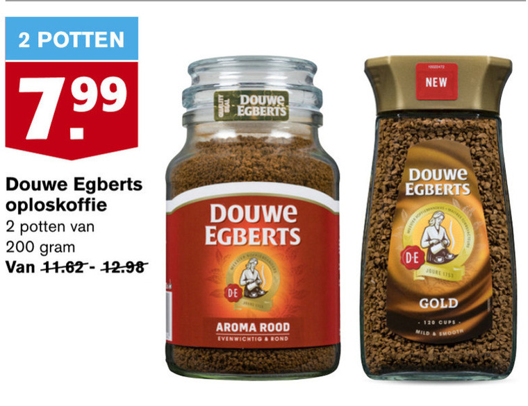 Douwe Egberts   oploskoffie folder aanbieding bij  Hoogvliet - details