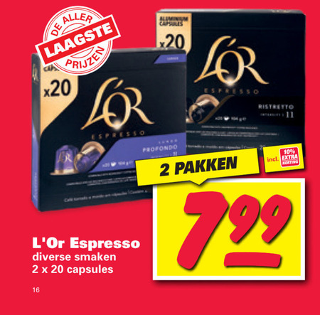 Douwe Egberts L Or   koffiecups folder aanbieding bij  Nettorama - details