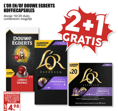 Douwe Egberts   koffiecups folder aanbieding bij  MCD Supermarkt Basis - details