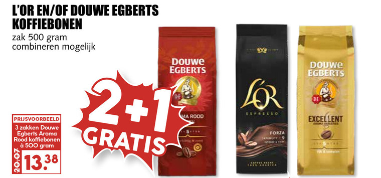 Douwe Egberts L Or   koffiebonen folder aanbieding bij  MCD Supermarkt Basis - details