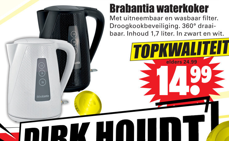 Brabantia   waterkoker folder aanbieding bij  Dirk - details