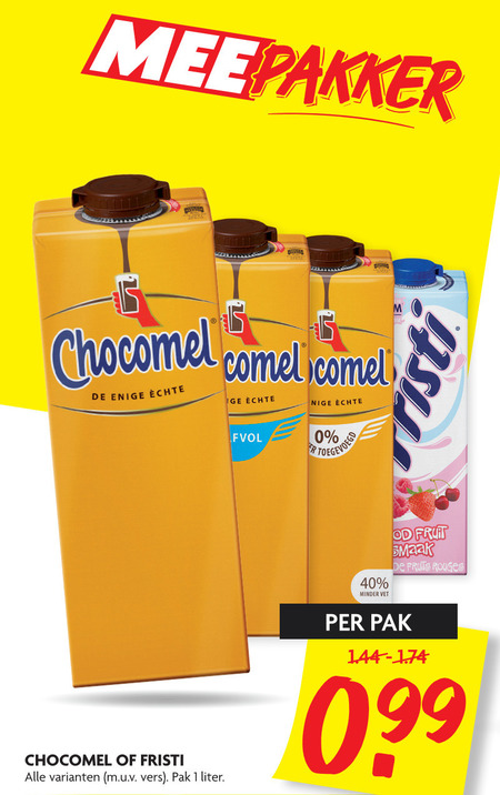 Fristi   chocolademelk, drinkyoghurt folder aanbieding bij  Dekamarkt - details