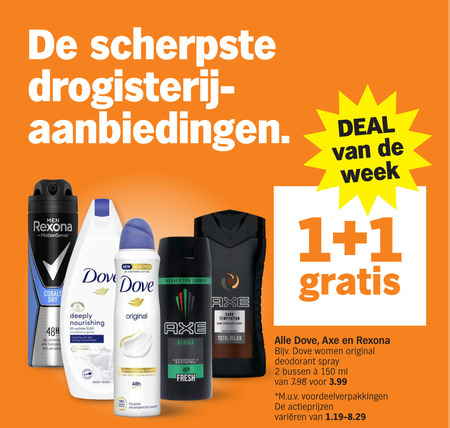 Rexona   douchegel, deodorant folder aanbieding bij  Albert Heijn - details