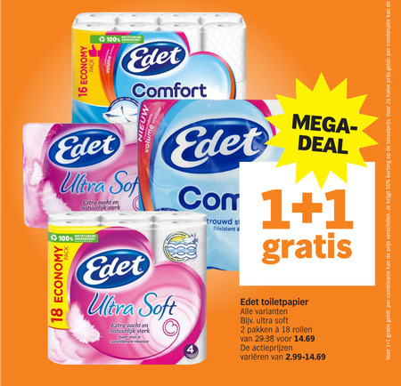 Edet   toiletpapier folder aanbieding bij  Albert Heijn - details