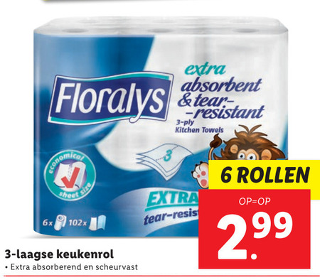 Floralys   keukenpapier folder aanbieding bij  Lidl - details