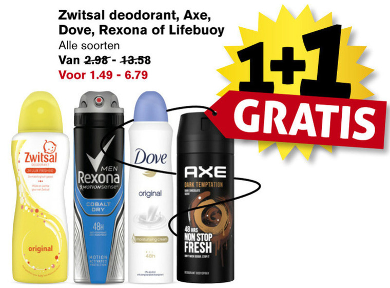 Dove   douchegel, deodorant folder aanbieding bij  Hoogvliet - details