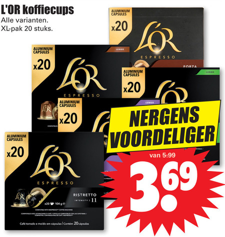 Douwe Egberts L Or   koffiecups folder aanbieding bij  Dirk - details