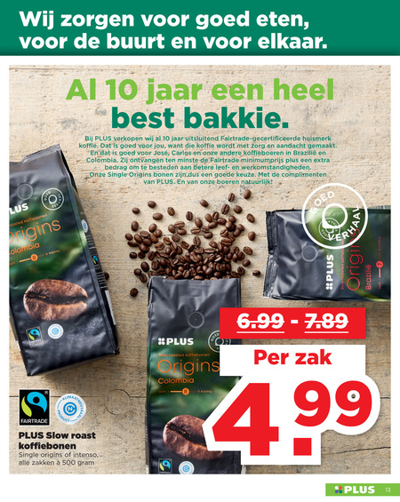 Plus Huismerk   koffiebonen folder aanbieding bij  Plus - details