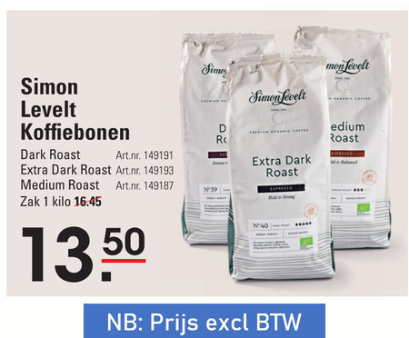 Simon Levelt   koffiebonen folder aanbieding bij  Sligro - details