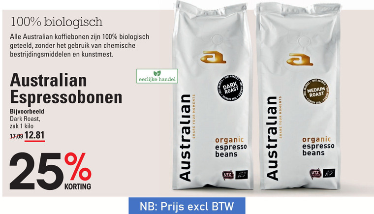 Australian   koffiebonen folder aanbieding bij  Sligro - details