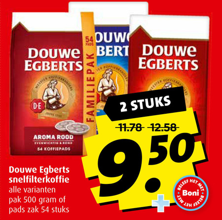 Douwe Egberts   koffie folder aanbieding bij  Boni - details