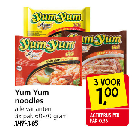 Yum Yum   noodles folder aanbieding bij  Jan Linders - details