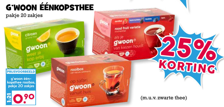 Gwoon   thee folder aanbieding bij  Boons Markt - details