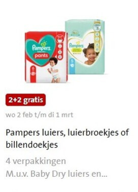 Pampers   billendoekjes, luiers folder aanbieding bij  Jumbo - details