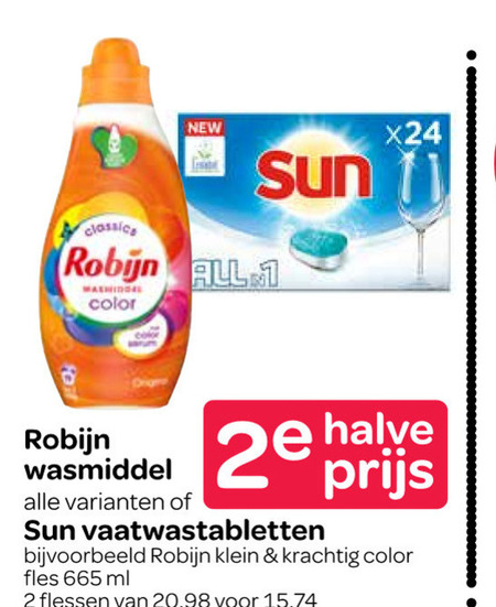 Robijn   wasmiddel, vaatwasmiddel folder aanbieding bij  Spar - details