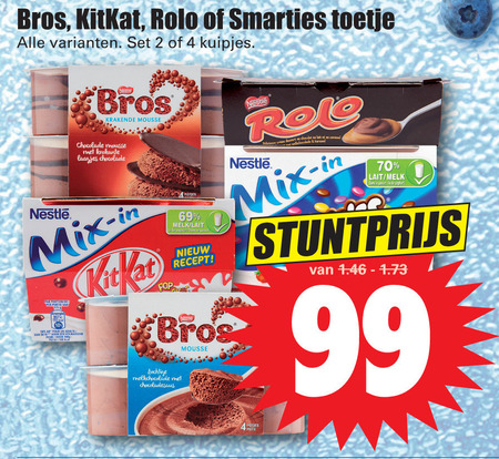 Smarties   toetje folder aanbieding bij  Dirk - details