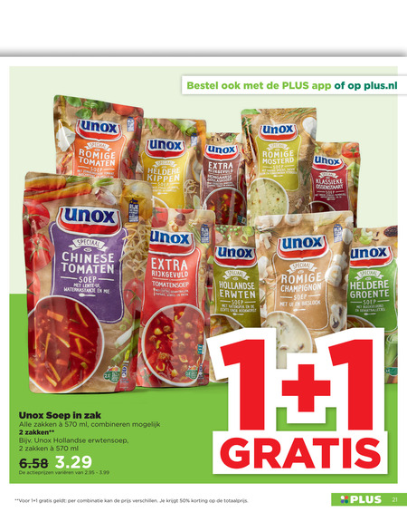 Unox   soep folder aanbieding bij  Plus - details