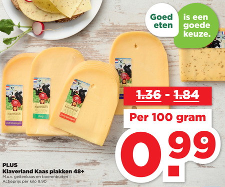 Klaverland   kaasplakken folder aanbieding bij  Plus - details