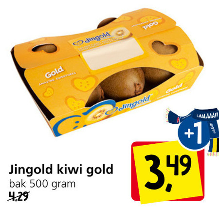 Jingold   kiwis folder aanbieding bij  Jan Linders - details