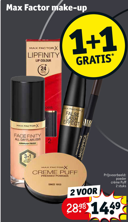 Max Factor   mascara, lipstick folder aanbieding bij  Kruidvat - details