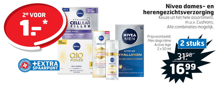 Nivea   gezichtsverzorging, dagcreme folder aanbieding bij  Trekpleister - details