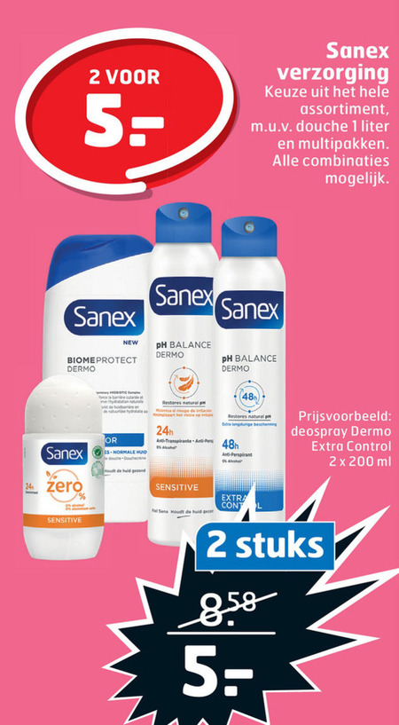 Sanex   shampoo, deodorant folder aanbieding bij  Trekpleister - details