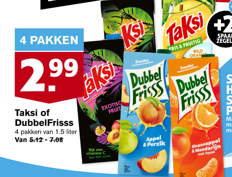 Dubbelfrisss   fruitdrank folder aanbieding bij  Hoogvliet - details