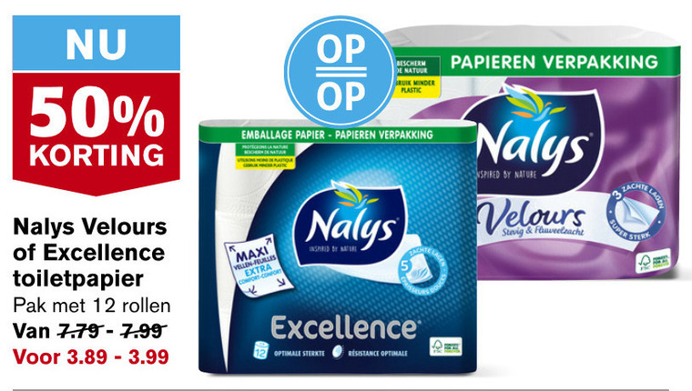 Nalys   toiletpapier folder aanbieding bij  Hoogvliet - details