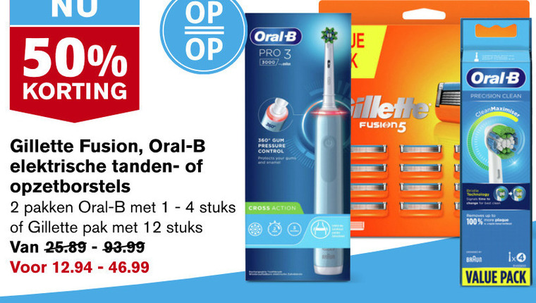 Braun Oral-B   opzetborstel, scheermesjes folder aanbieding bij  Hoogvliet - details