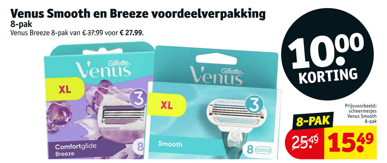 Gillette Venus dames scheermesje folder aanbieding bij Kruidvat details