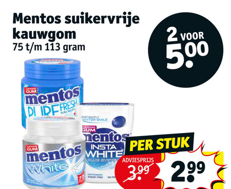 Mentos   kauwgom folder aanbieding bij  Kruidvat - details