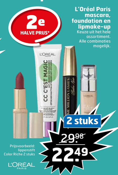 L Oreal   cosmetica, lipstick folder aanbieding bij  Trekpleister - details