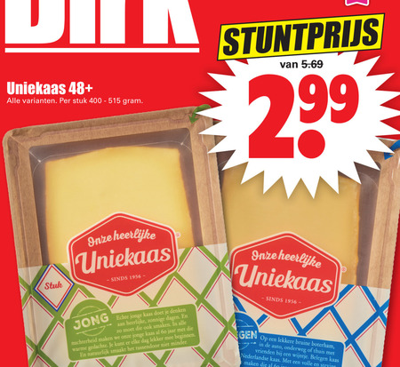 Uniekaas   kaas folder aanbieding bij  Dirk - details