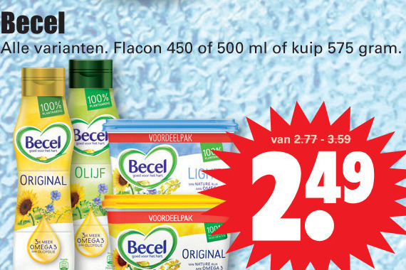 Becel   margarine, olie en vetten folder aanbieding bij  Dirk - details