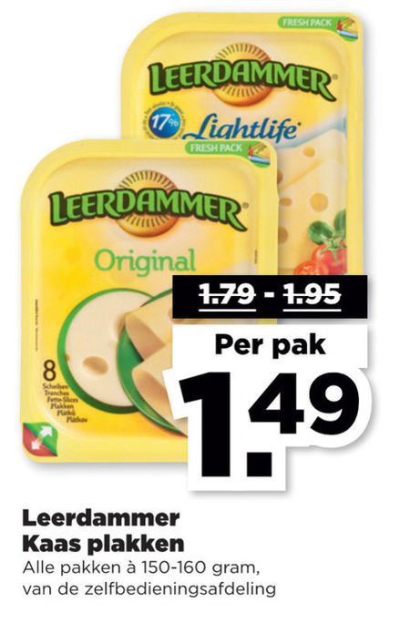 Leerdammer   kaasplakken folder aanbieding bij  Plus - details