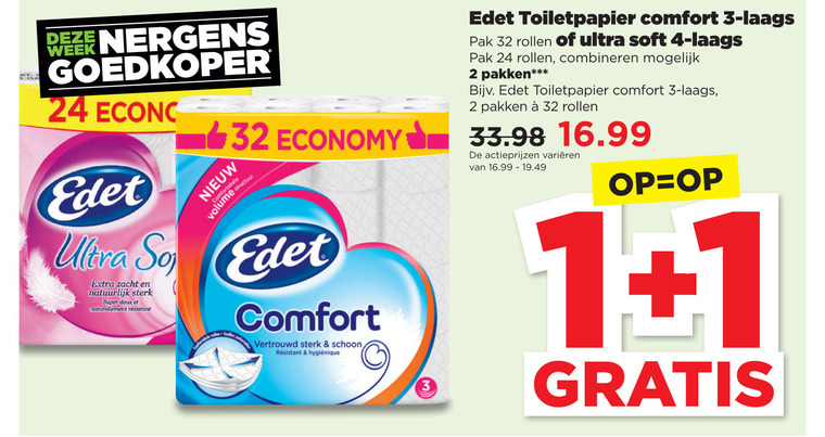 Edet   toiletpapier folder aanbieding bij  Plus - details