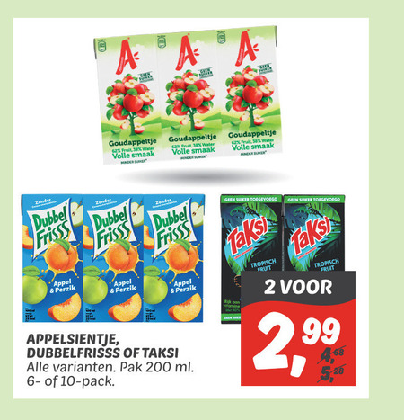 Dubbelfrisss   fruitdrank folder aanbieding bij  Dekamarkt - details