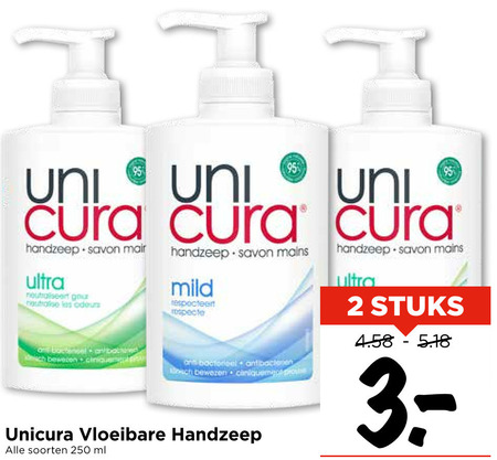 Unicura   handzeep folder aanbieding bij  Vomar - details