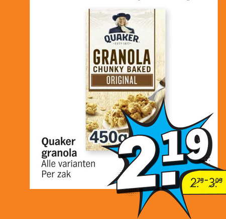 Quaker   cruesli folder aanbieding bij  Albert Heijn - details