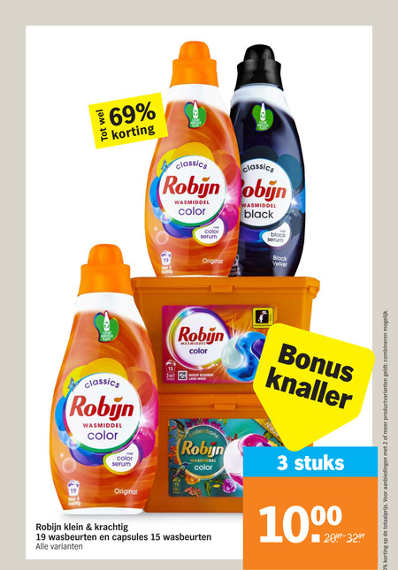 Robijn   wasmiddel folder aanbieding bij  Albert Heijn - details