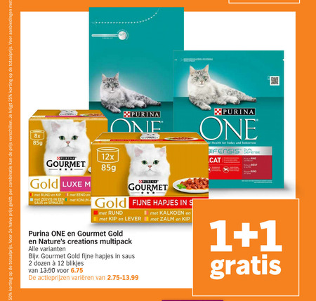 One   kattenvoer folder aanbieding bij  Albert Heijn - details