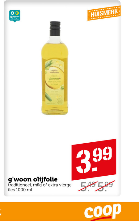 Gwoon   olijfolie folder aanbieding bij  Coop - details