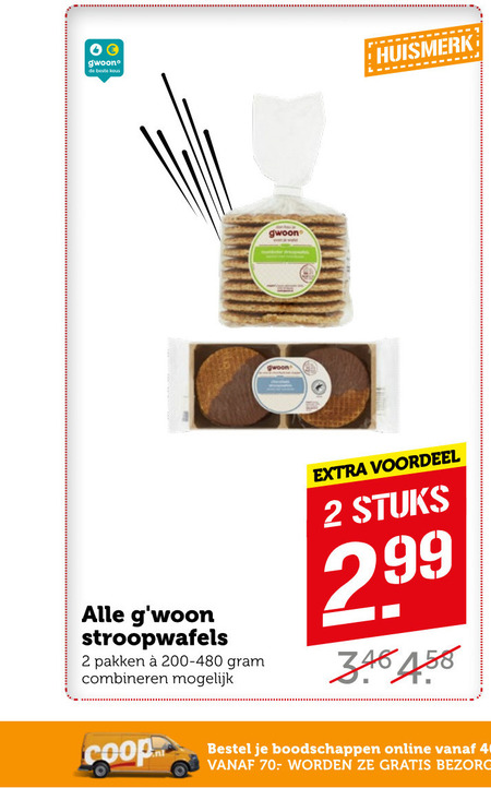 Gwoon   stroopwafels folder aanbieding bij  Coop - details