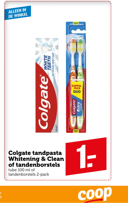 Colgate   tandenborstel, tandpasta folder aanbieding bij  Coop - details