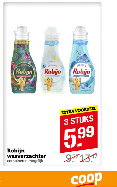 Robijn   wasverzachter folder aanbieding bij  Coop - details