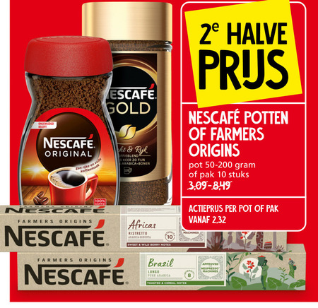 Nescafe   koffiecups, oploskoffie folder aanbieding bij  Jan Linders - details