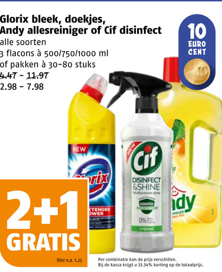 Glorix   reinigingsdoekje, allesreiniger folder aanbieding bij  Poiesz - details