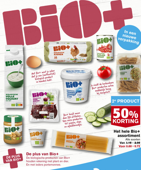 Bio Plus   scharreleieren, drinkyoghurt folder aanbieding bij  Hoogvliet - details