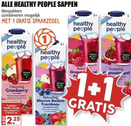 Healthy People   vruchtensap folder aanbieding bij  MCD Supermarkt Basis - details