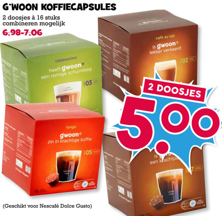 Gwoon   dolce gusto capsules folder aanbieding bij  Boons Markt - details